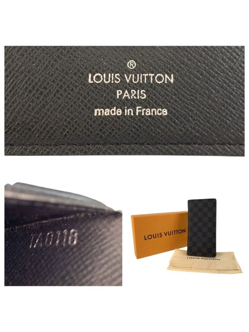 Louis Vuitton Damier Graphite Portefeuille Long Black Wallet Billfold